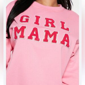 Dopamine Pink “Girl Mama” Sweatshirt | Chenille Letters | Cozy Statement
